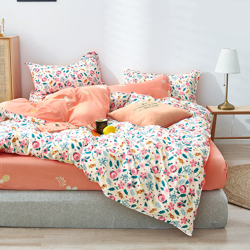 KTX-259475 Elegant Four-Piece Bedding Set with Duvet Covers and Bed Sheets in Multiple Sizes