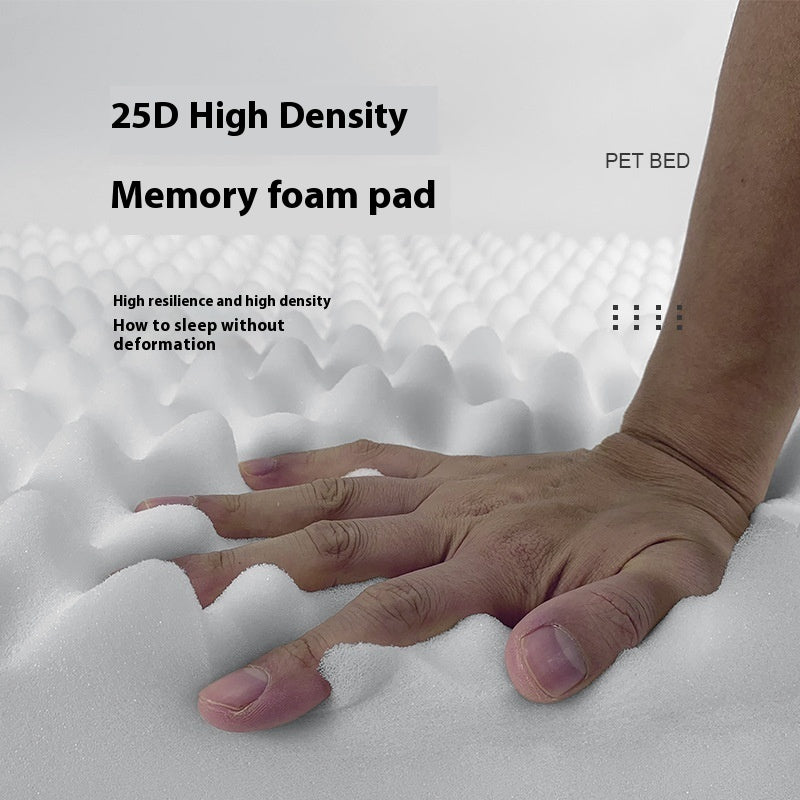 KTX-259923 Memory Foam Dog Bed - Removable Waterproof Cover, Milky White