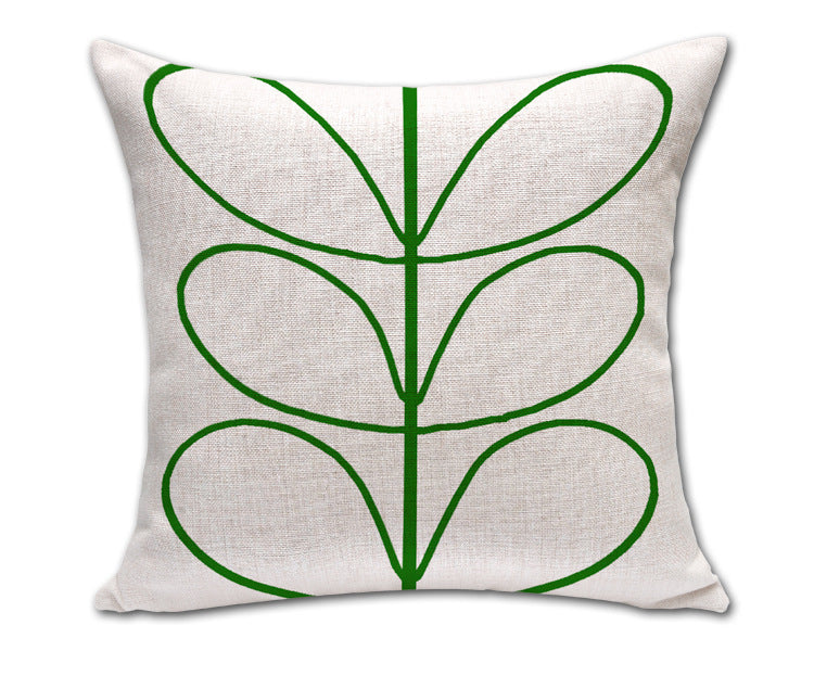 KTX-260179 Four-Leaf Clover Cotton and Linen Sofa Cushion Cover, 45x45 cm