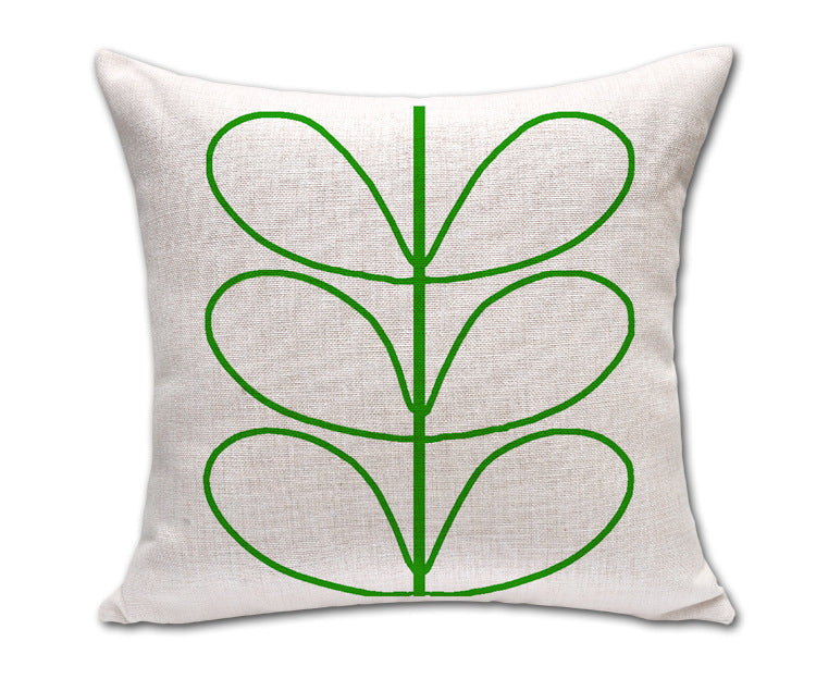 KTX-260179 Four-Leaf Clover Cotton and Linen Sofa Cushion Cover, 45x45 cm