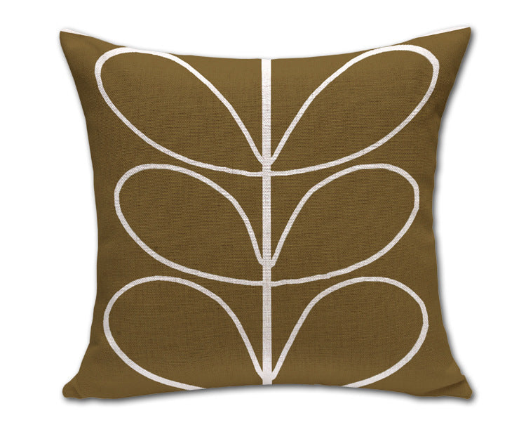 KTX-260179 Four-Leaf Clover Cotton and Linen Sofa Cushion Cover, 45x45 cm