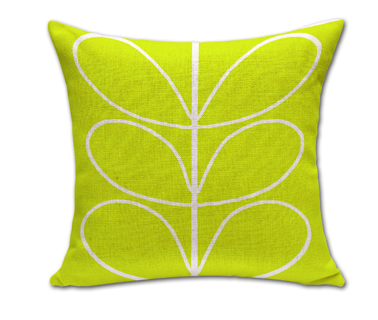 KTX-260179 Four-Leaf Clover Cotton and Linen Sofa Cushion Cover, 45x45 cm