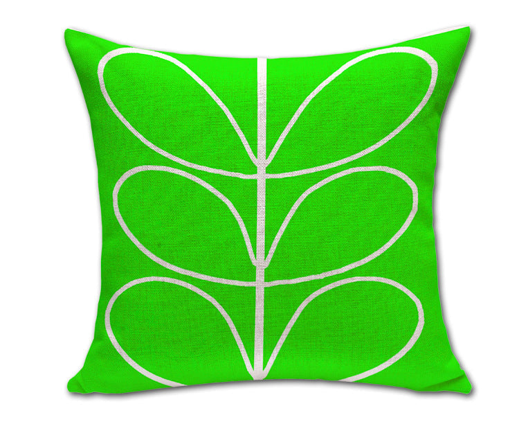 KTX-260179 Four-Leaf Clover Cotton and Linen Sofa Cushion Cover, 45x45 cm