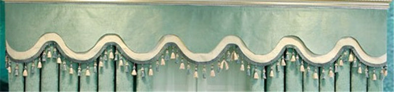 KTX-260499 Green Heart-Shaped Full Blackout Curtains with Semi-Shading Design