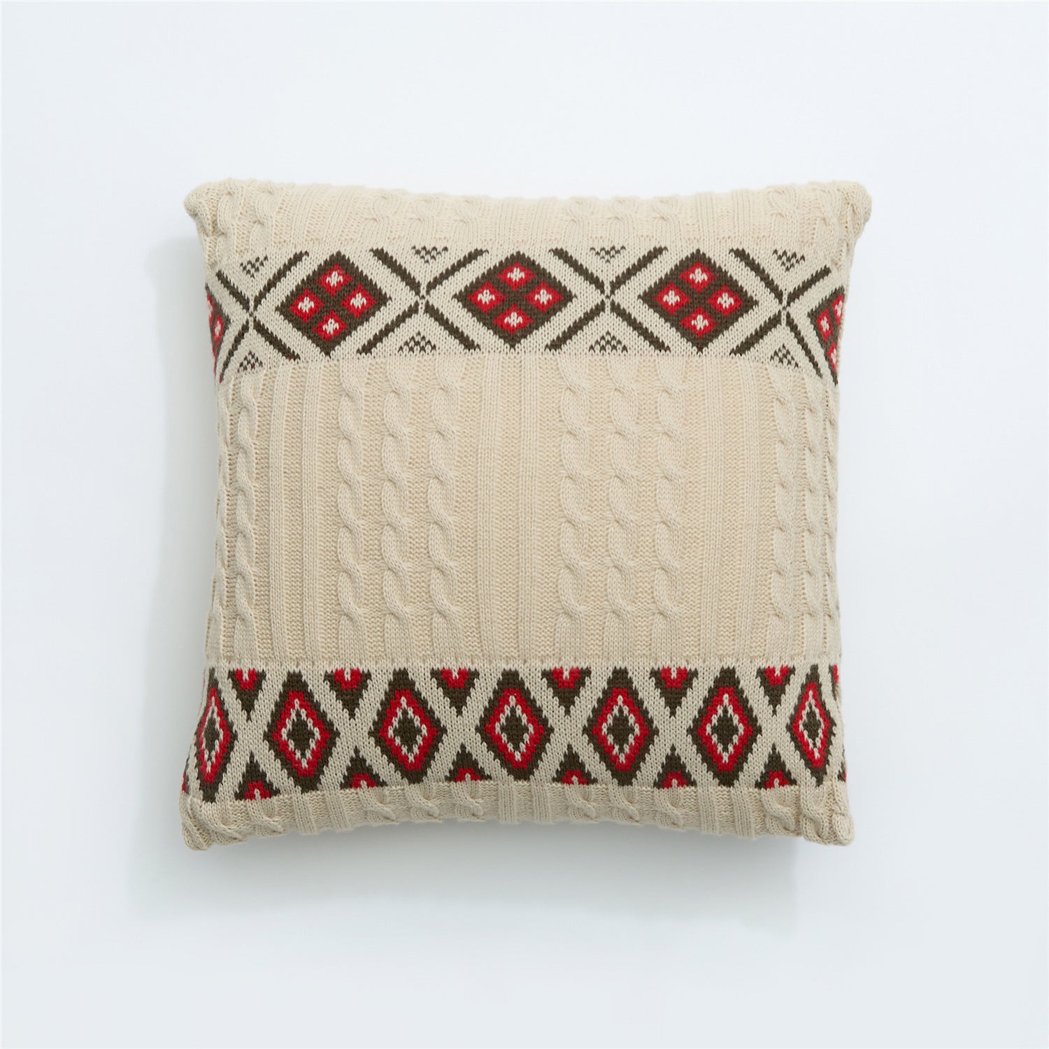 KTX-260947 Nordic Knitted Throw Pillow Case - Acrylic Upholstered Cushion Cover 45x45cm