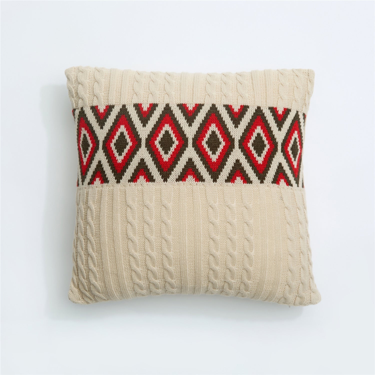 KTX-260947 Nordic Knitted Throw Pillow Case - Acrylic Upholstered Cushion Cover 45x45cm