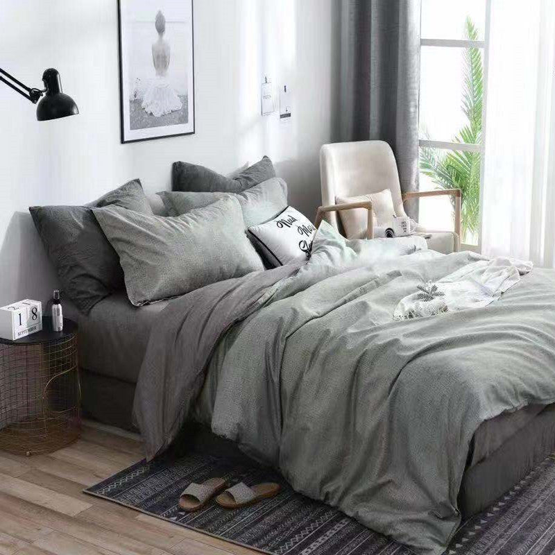 KTX-262099 Textured Stone Quilt Cover Set with Pillowcases in Various Sizes