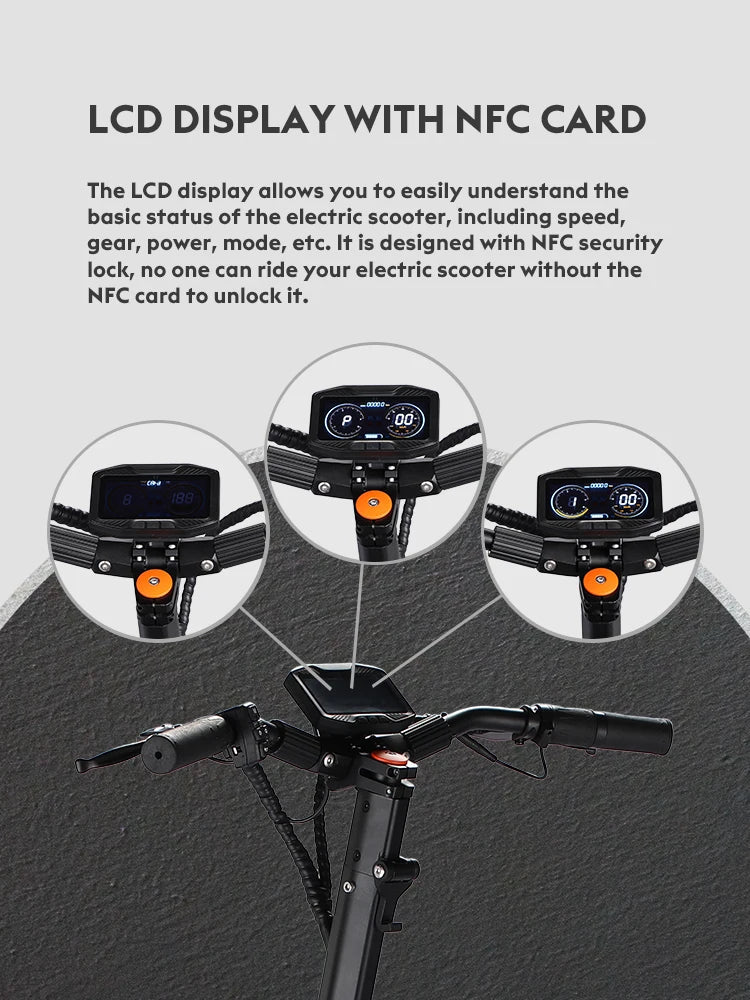 KTX-263443 Powerful 2000W Adult E-Scooter, Foldable, 52V 18.2Ah, Waterproof, Full Suspension, 60-80km Range