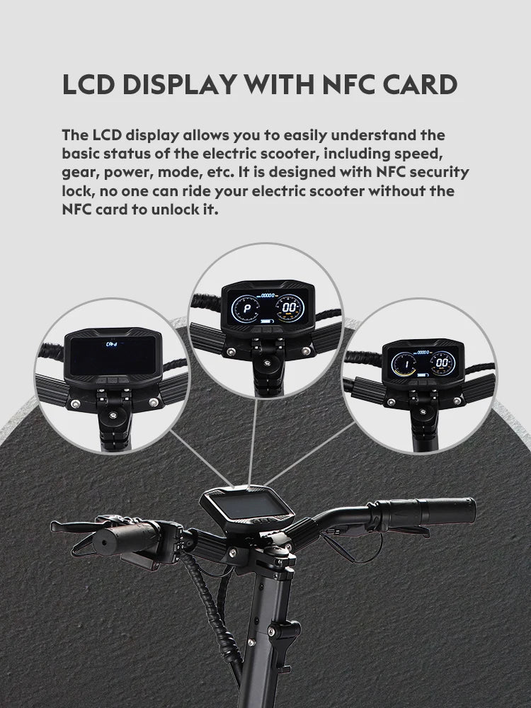 KTX-263443 Powerful 2000W Adult E-Scooter, Foldable, 52V 18.2Ah, Waterproof, Full Suspension, 60-80km Range