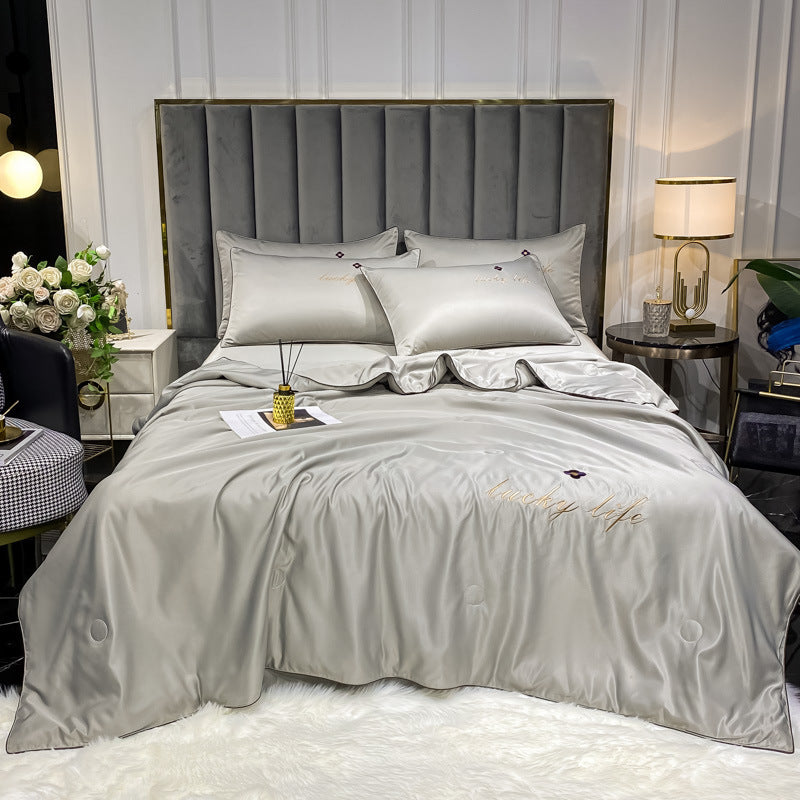 KTX-264083 Washed and Embroidered Ice Silk Quilt Four-Piece Set in Multiple Colors