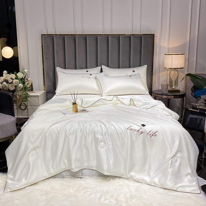 KTX-264083 Washed and Embroidered Ice Silk Quilt Four-Piece Set in Multiple Colors