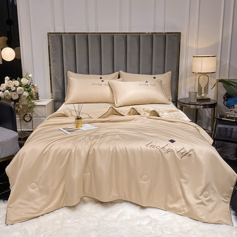 KTX-264083 Washed and Embroidered Ice Silk Quilt Four-Piece Set in Multiple Colors