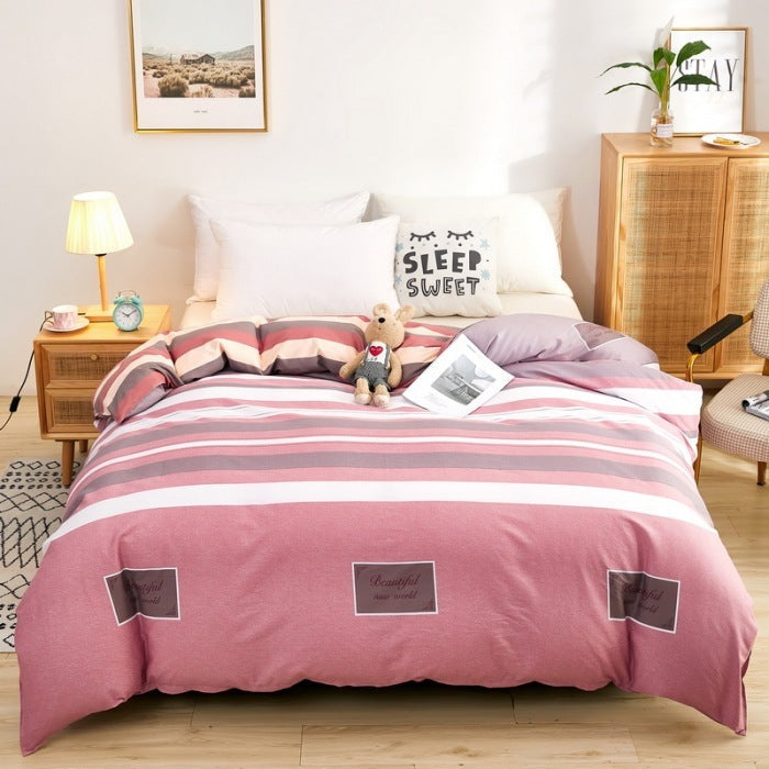KTX-264403 Cotton Quilt Cover Set for Students - Single & Double Sizes, Modern Designs with Cute Patterns