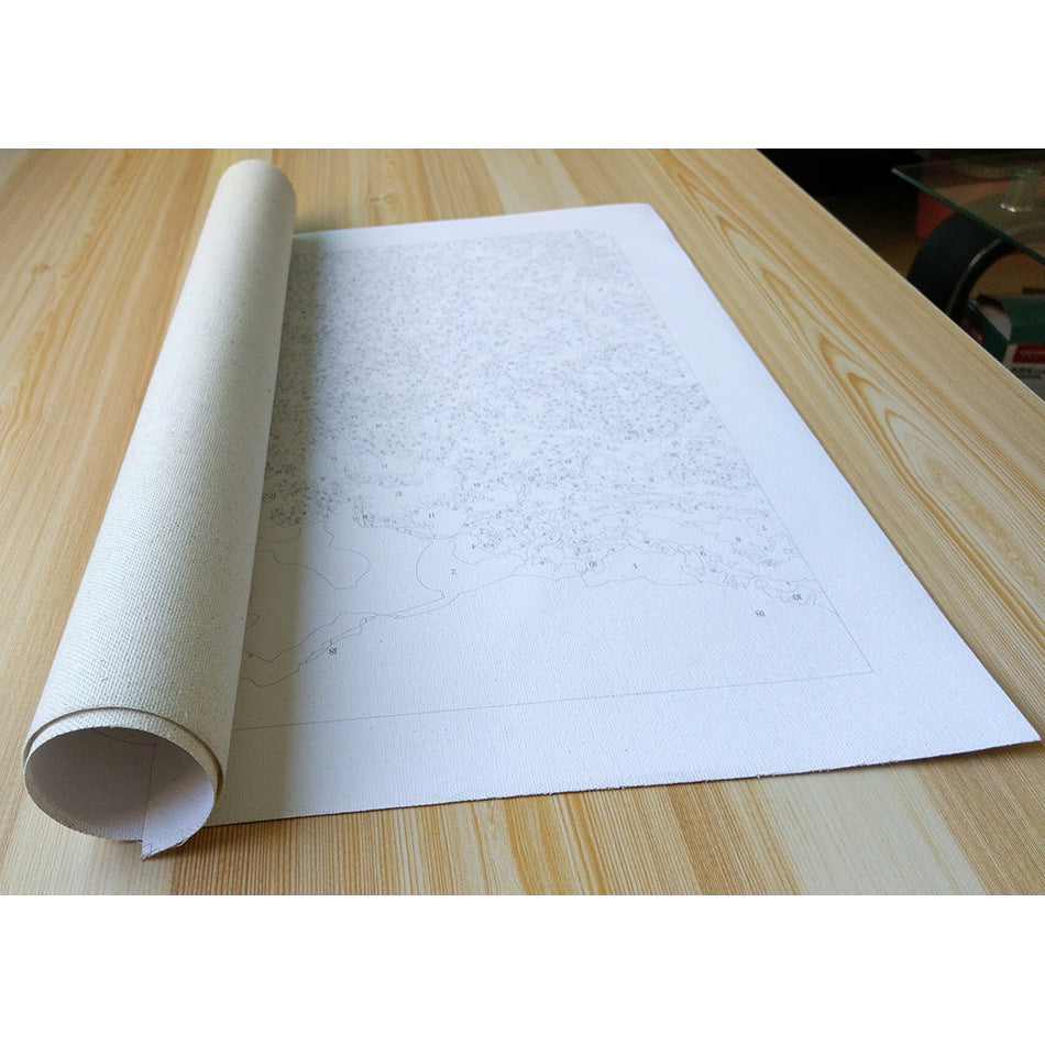 KTX-266323 DIY Painting By Numbers Kit - Smoking Skeleton Landscape, Linen Material, 40x50CM