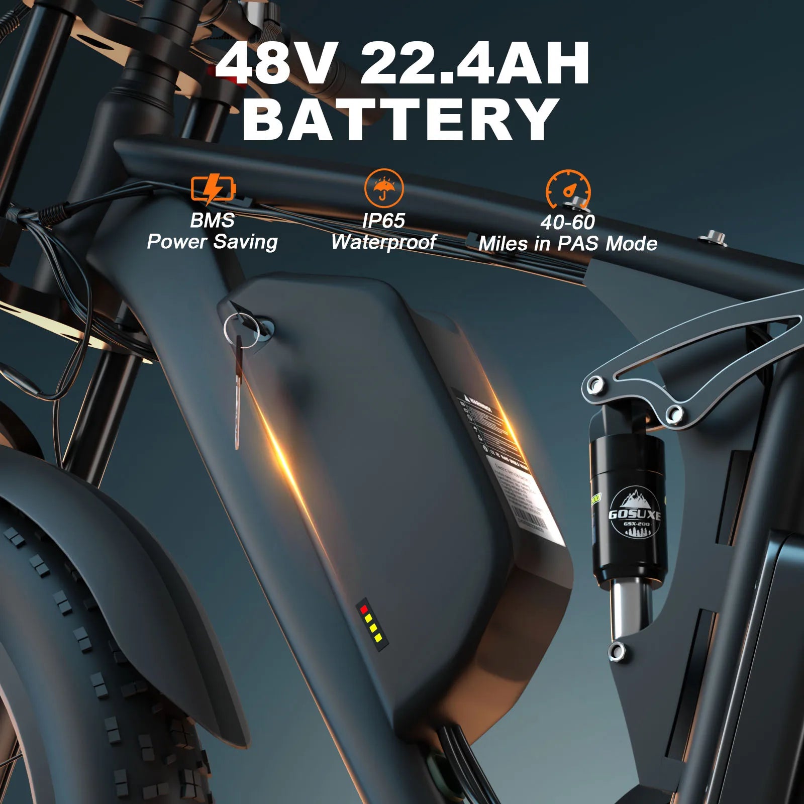 KTX-268243 2000W Dual Motor Electric Bike with 22.4AH Battery and 26"x4.0" Fat Tires