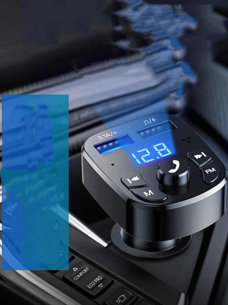 KTX-268755 Bluetooth 5.0 FM Transmitter with Hands-Free Calling and USB Charger for Cars