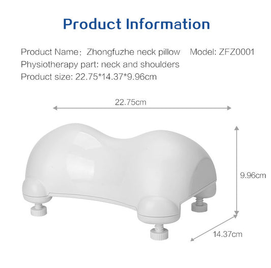 KTX-269523 Cervical Spine Support Physiotherapy Pillow - Adjustable Height, Bone Shape, Single Person Use, White/Black