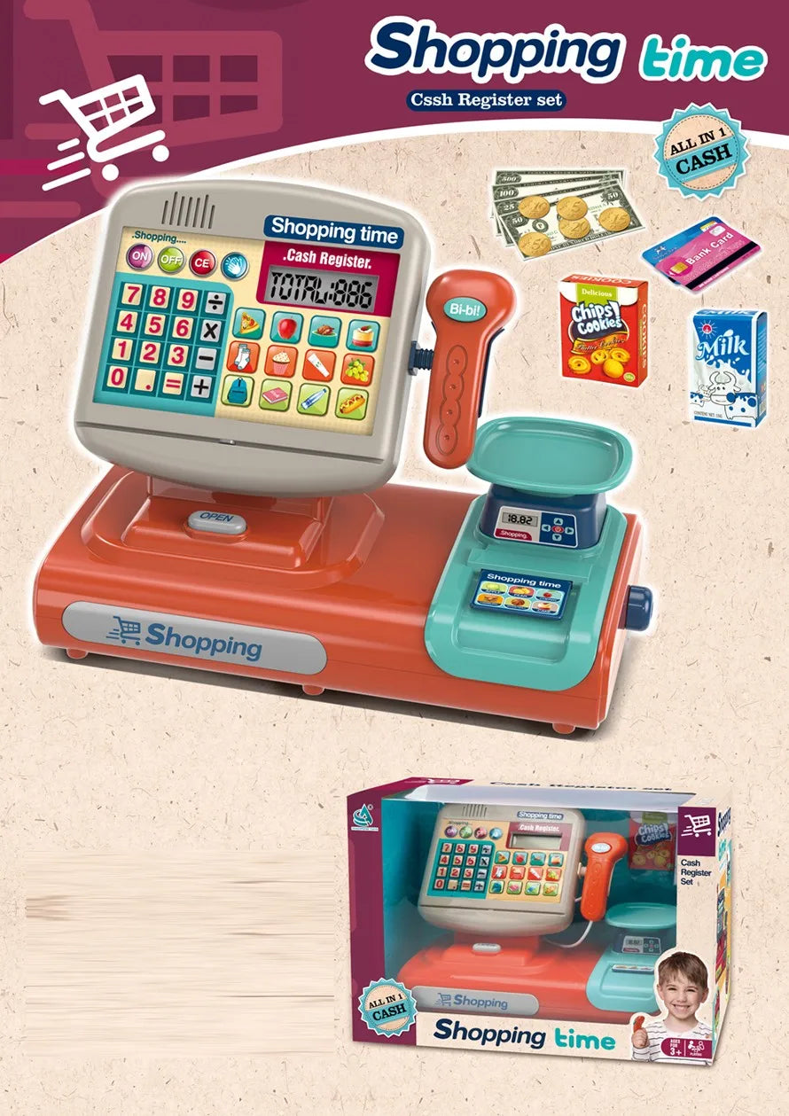 KTX-269523 Electronic Cashier Register Toy for Kids - Pretend Play Supermarket Experience for Ages 2-13