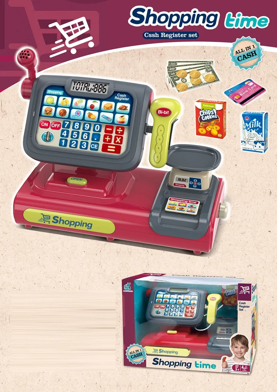 KTX-269523 Electronic Cashier Register Toy for Kids - Pretend Play Supermarket Experience for Ages 2-13