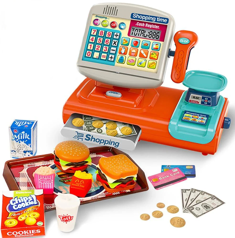 KTX-269523 Electronic Cashier Register Toy for Kids - Pretend Play Supermarket Experience for Ages 2-13