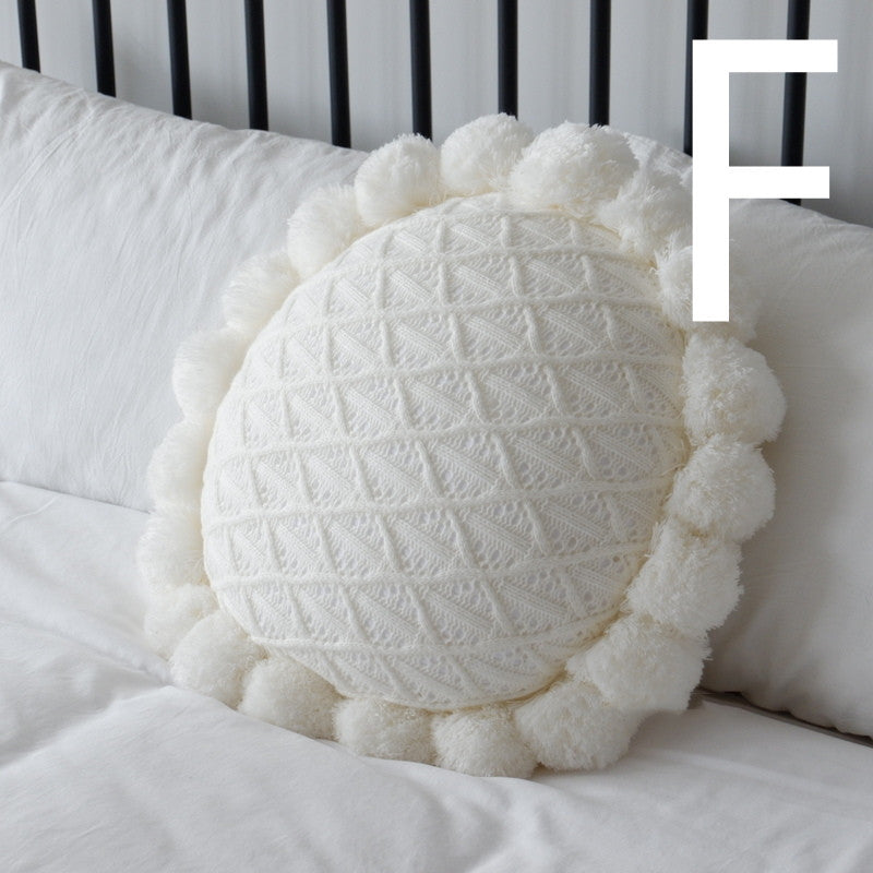 KTX-269843 Plush Modern Minimalist 45x45CM Bedside Cushion Pillow