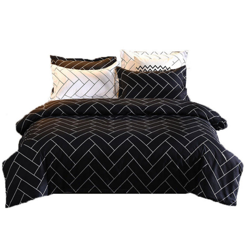 KTX-270163 Cotton Duvet Cover Set with Pillow Cases and Bed Sheet, Multiple Sizes Available