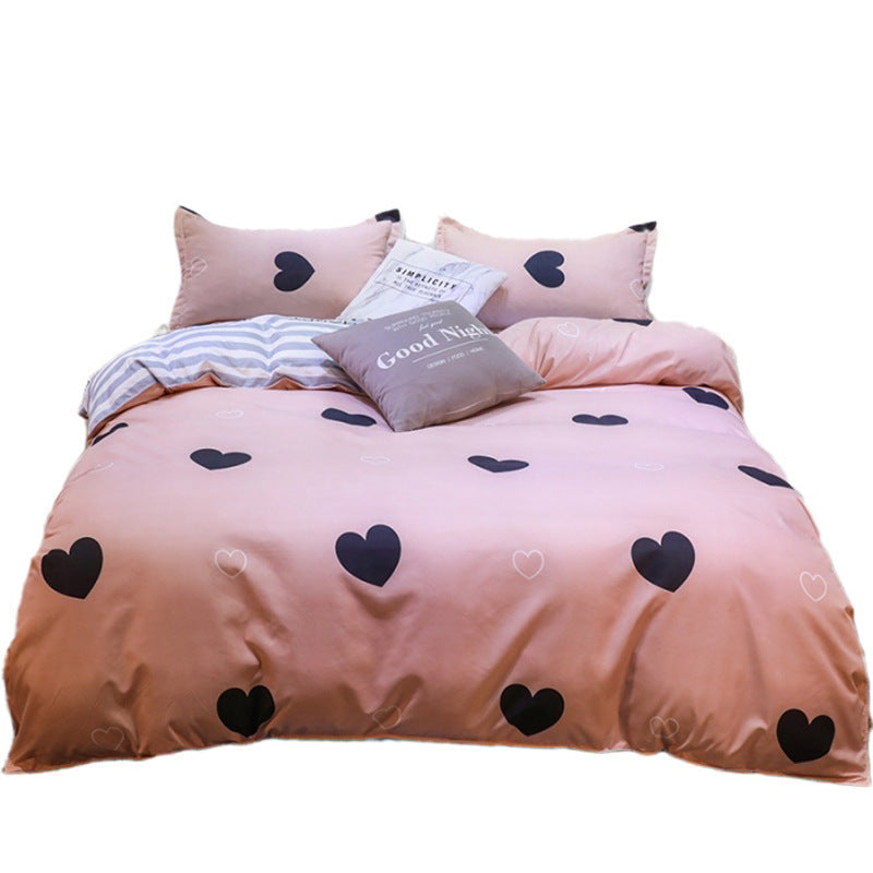KTX-270163 Cotton Duvet Cover Set with Pillow Cases and Bed Sheet, Multiple Sizes Available