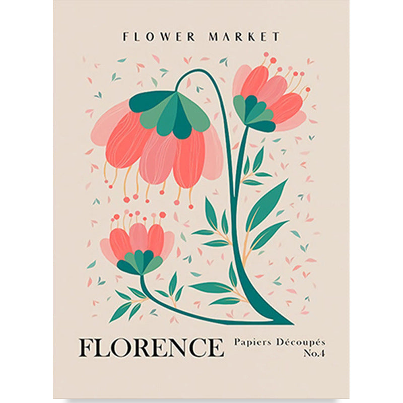 KTX-270675 Floral Canvas Art Print - Decorative Spray Painting on Blank Canvas