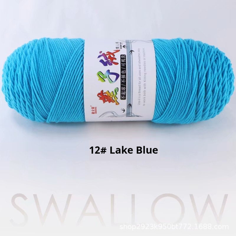 KTX-271827 5-Strand Milk Cotton Yarn for Crochet Projects - 200g Ball