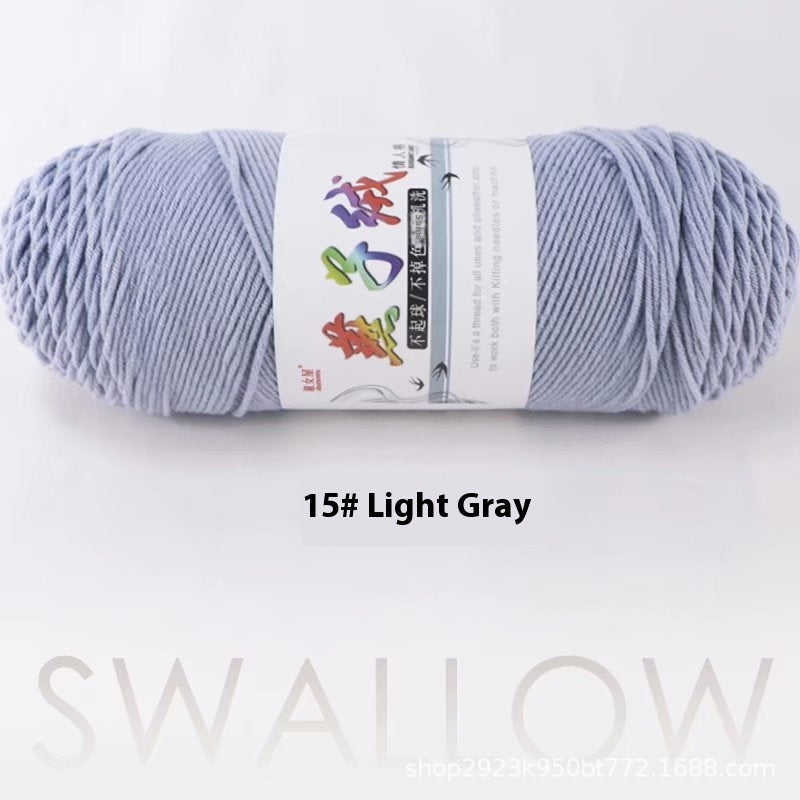 KTX-271827 5-Strand Milk Cotton Yarn for Crochet Projects - 200g Ball