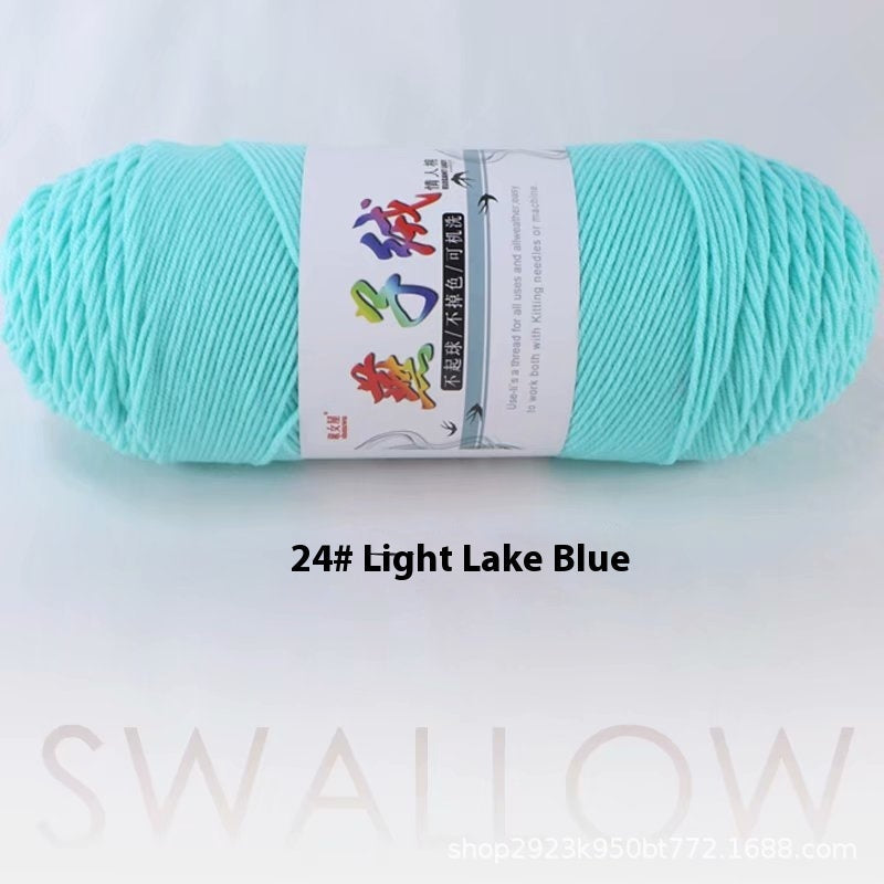 KTX-271827 5-Strand Milk Cotton Yarn for Crochet Projects - 200g Ball