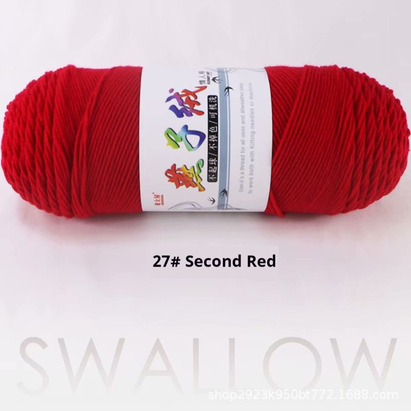 KTX-271827 5-Strand Milk Cotton Yarn for Crochet Projects - 200g Ball