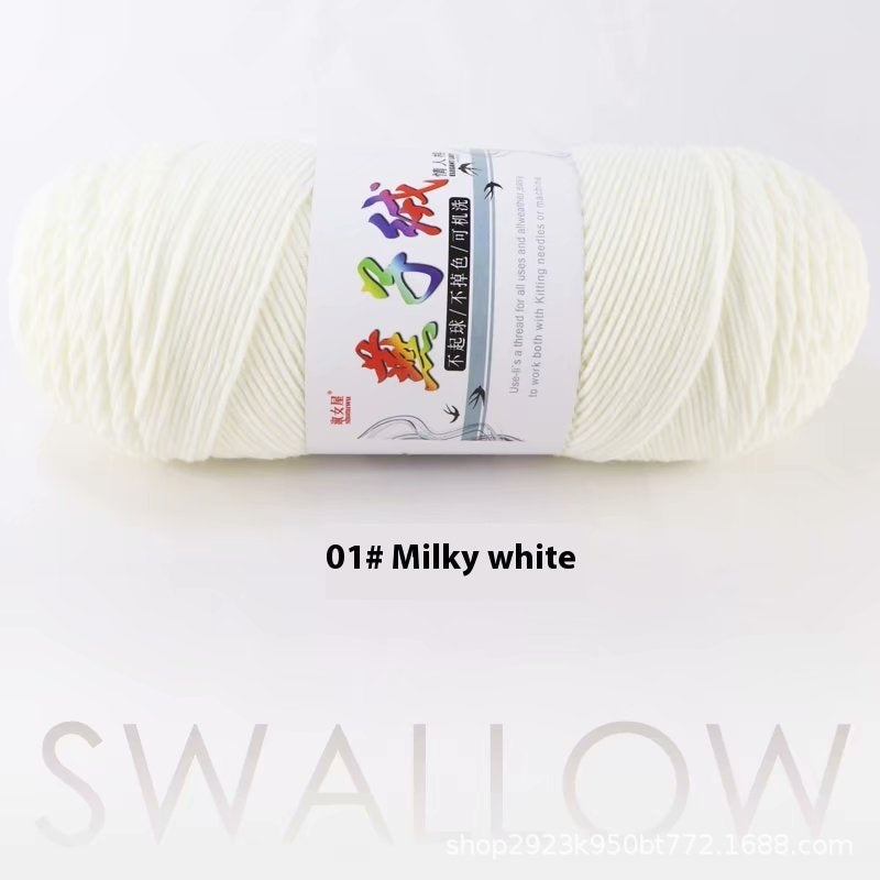 KTX-271827 5-Strand Milk Cotton Yarn for Crochet Projects - 200g Ball