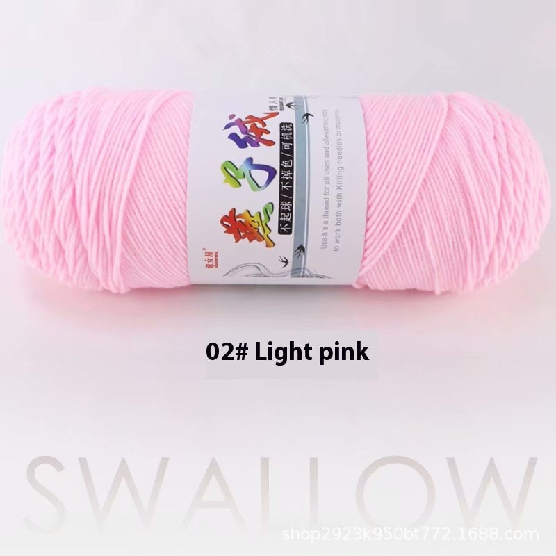 KTX-271827 5-Strand Milk Cotton Yarn for Crochet Projects - 200g Ball