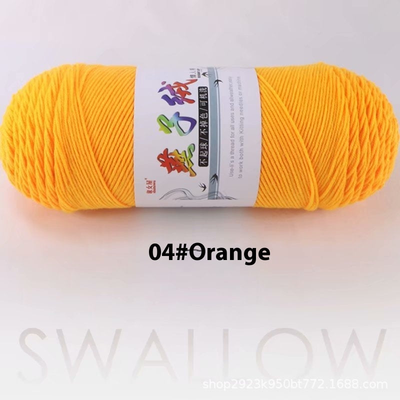 KTX-271827 5-Strand Milk Cotton Yarn for Crochet Projects - 200g Ball