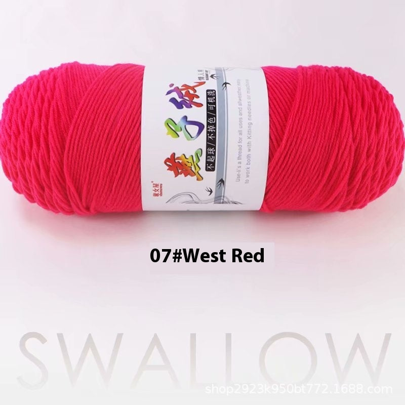 KTX-271827 5-Strand Milk Cotton Yarn for Crochet Projects - 200g Ball