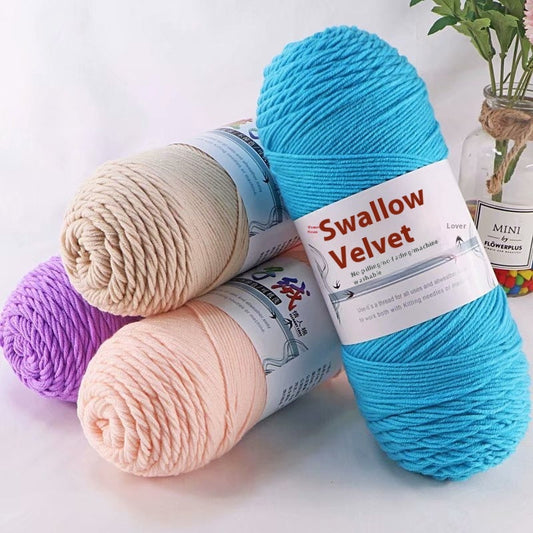 KTX-271827 5-Strand Milk Cotton Yarn for Crochet Projects - 200g Ball