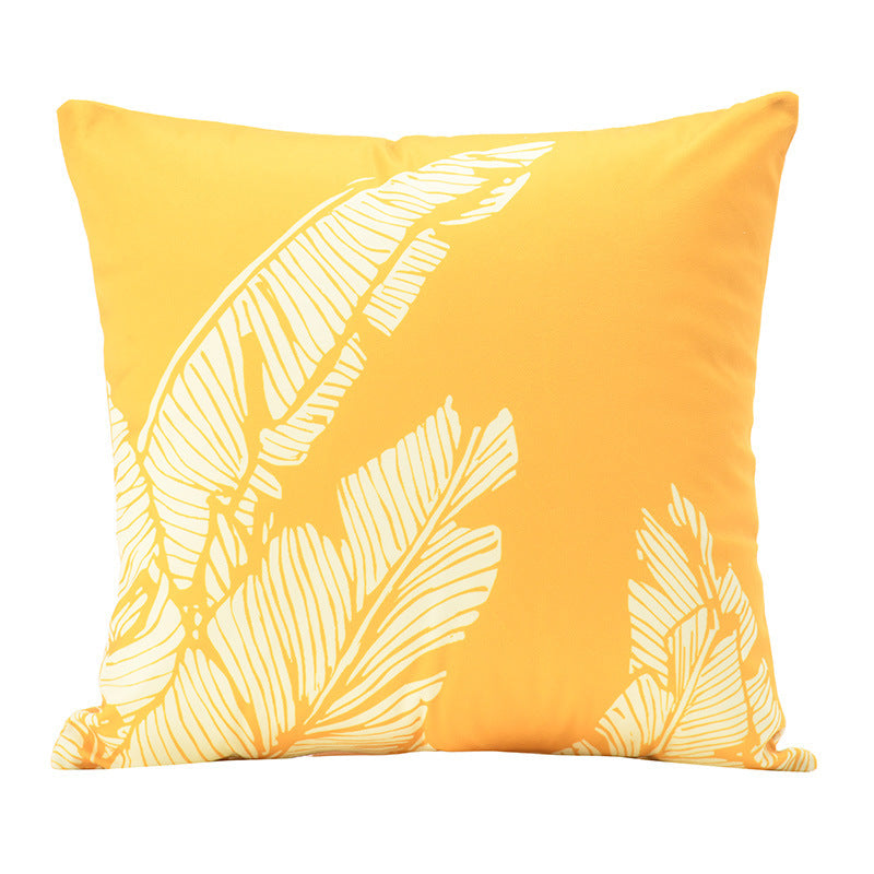 KTX-271827 Stylish Short Plush Ginkgo Leaf Pillow Cover - Modern Simplicity Design 45x45cm
