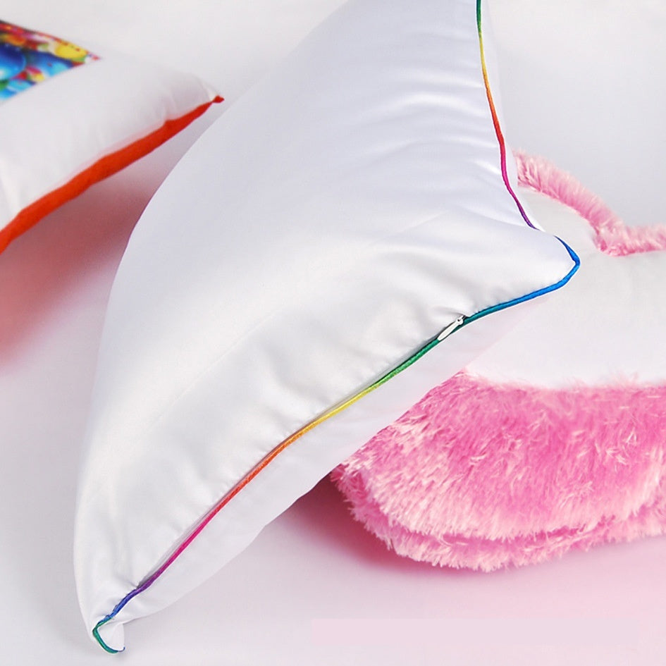 KTX-271955 Solid Color Thermal Transfer Pillow Cover with Golden and Silver Edges, 40x40cm, Modern Simple Design