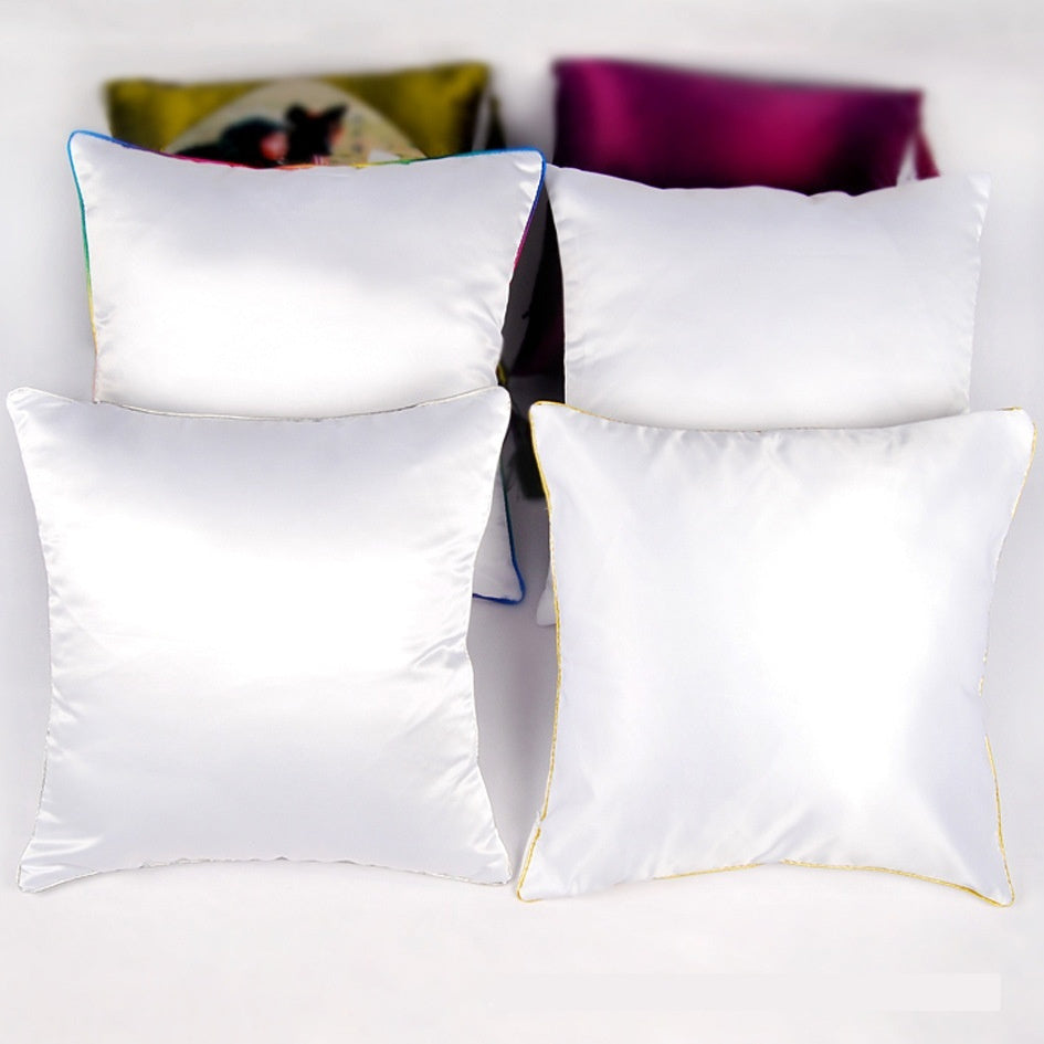 KTX-271955 Solid Color Thermal Transfer Pillow Cover with Golden and Silver Edges, 40x40cm, Modern Simple Design