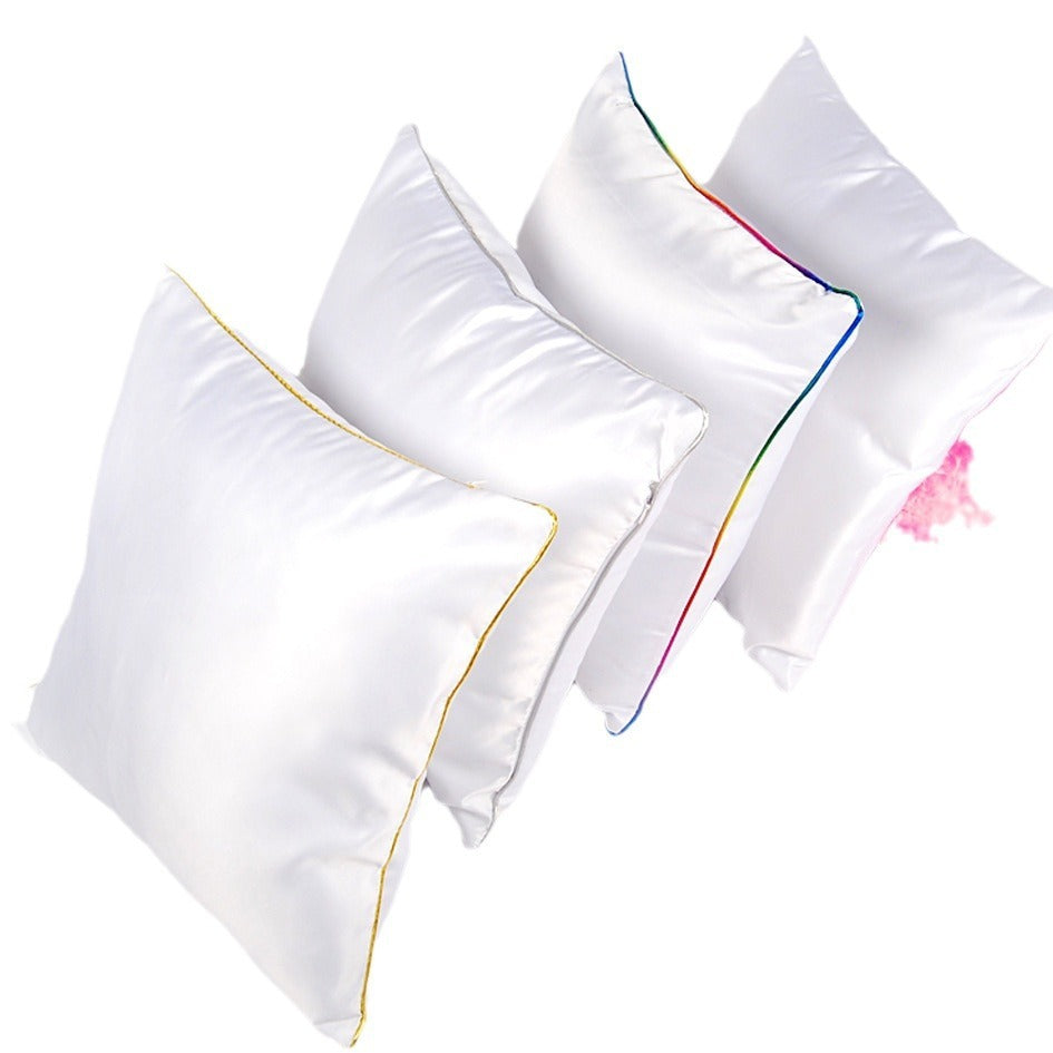 KTX-271955 Solid Color Thermal Transfer Pillow Cover with Golden and Silver Edges, 40x40cm, Modern Simple Design
