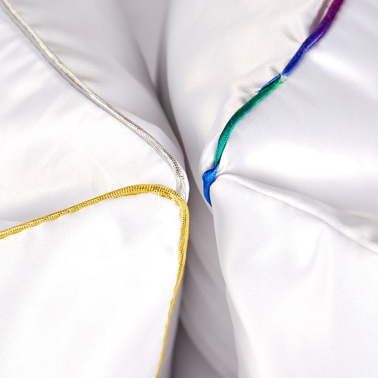 KTX-271955 Solid Color Thermal Transfer Pillow Cover with Golden and Silver Edges, 40x40cm, Modern Simple Design