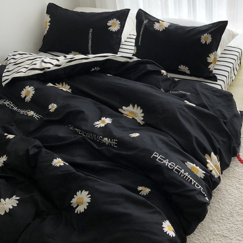 KTX-272147 Three-Piece Floral and Bird Pattern Single Bed Sheet Set for Students in Polyester Fiber