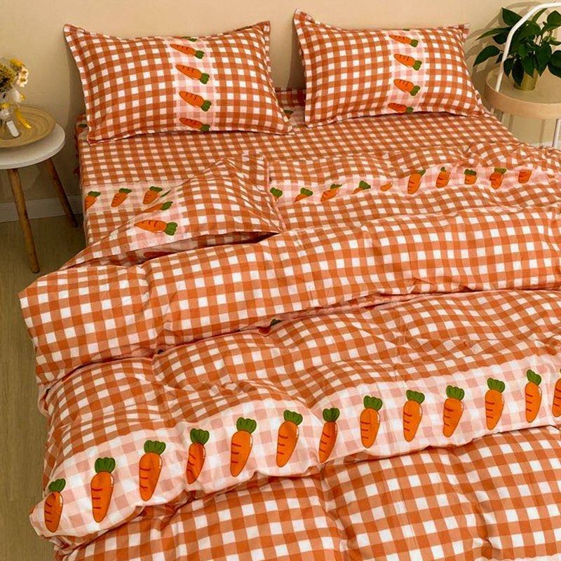 KTX-272147 Three-Piece Floral and Bird Pattern Single Bed Sheet Set for Students in Polyester Fiber