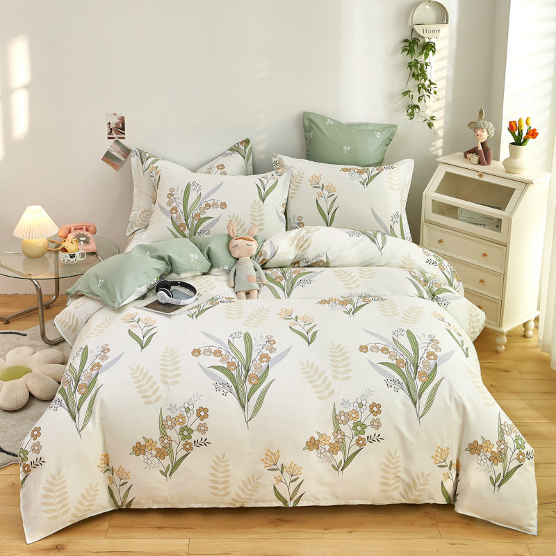 KTX-273299 Cotton Duvet Cover Set for Students - Cute Animal & Cloud Patterns in Multiple Sizes