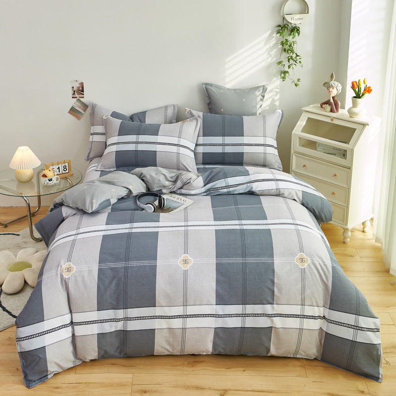 KTX-273299 Cotton Duvet Cover Set for Students - Cute Animal & Cloud Patterns in Multiple Sizes