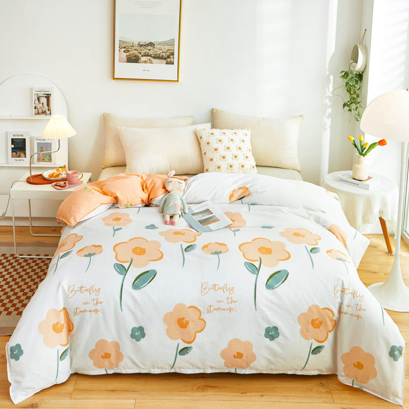 KTX-273299 Cotton Duvet Cover Set for Students - Cute Animal & Cloud Patterns in Multiple Sizes