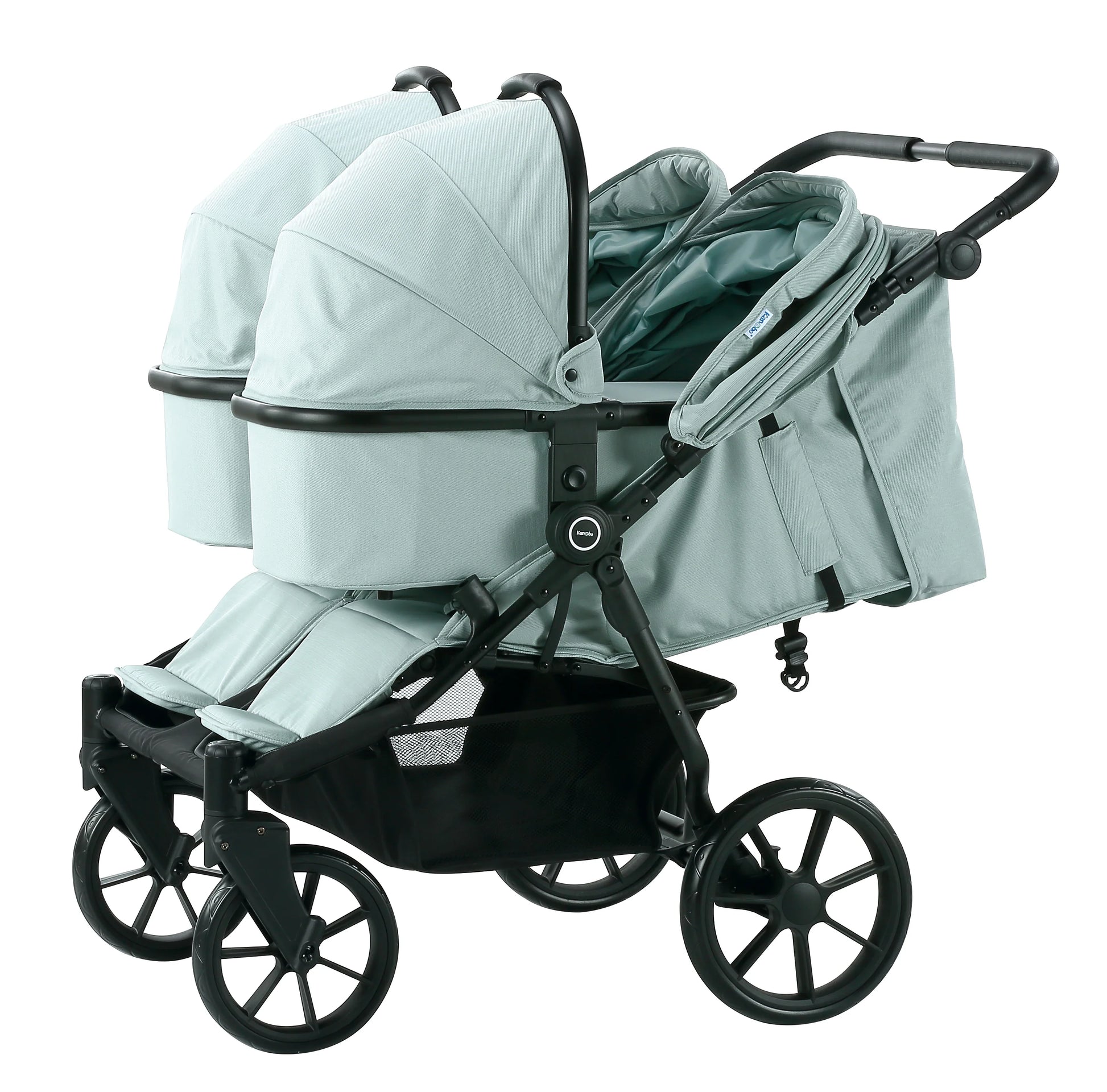 KTX-273491 Twin Baby Stroller with Large Basket for Infants and Toddlers