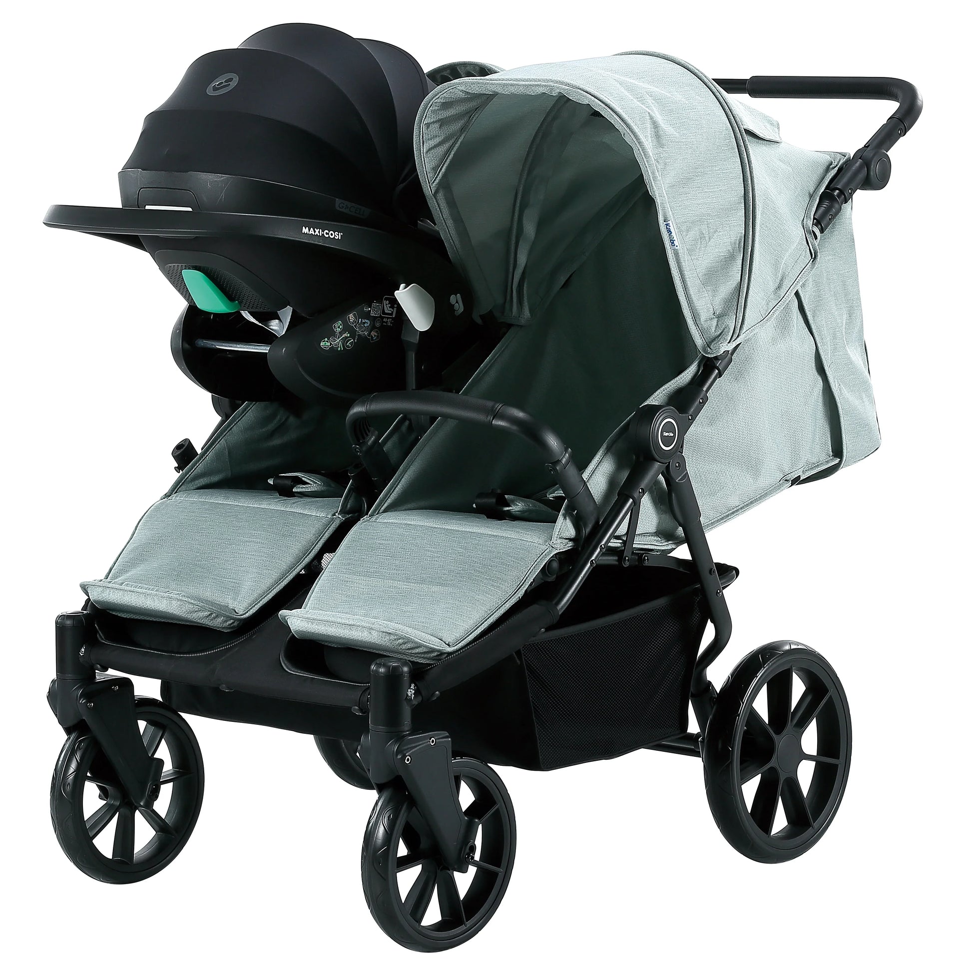 KTX-273491 Twin Baby Stroller with Large Basket for Infants and Toddlers