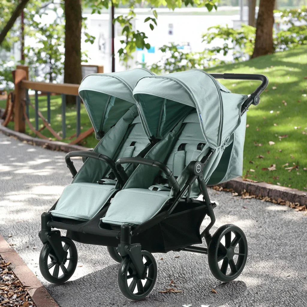 KTX-273491 Twin Baby Stroller with Large Basket for Infants and Toddlers